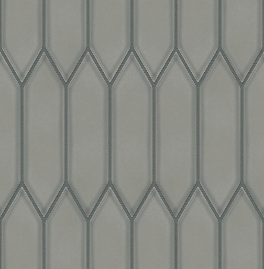 The Mosaic Factory Paris Mozaiek Tegel Picket- Groen Grijs Porselein Geglazuurd 258x313 mm, voeg tornado