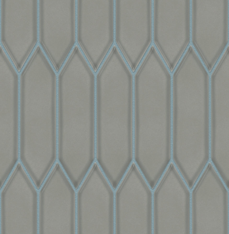 The Mosaic Factory Paris Mozaiek Tegel Picket- Groen Grijs Porselein Geglazuurd 258x313 mm, voeg green grey