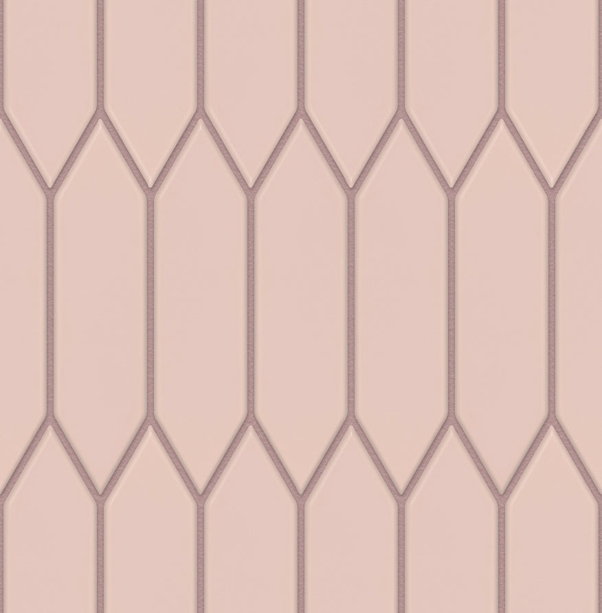 The Mosaic Factory Paris Mozaiek Tegel Picket- Roze Porselein Geglazuurd 255x315 mm, voeg spelt