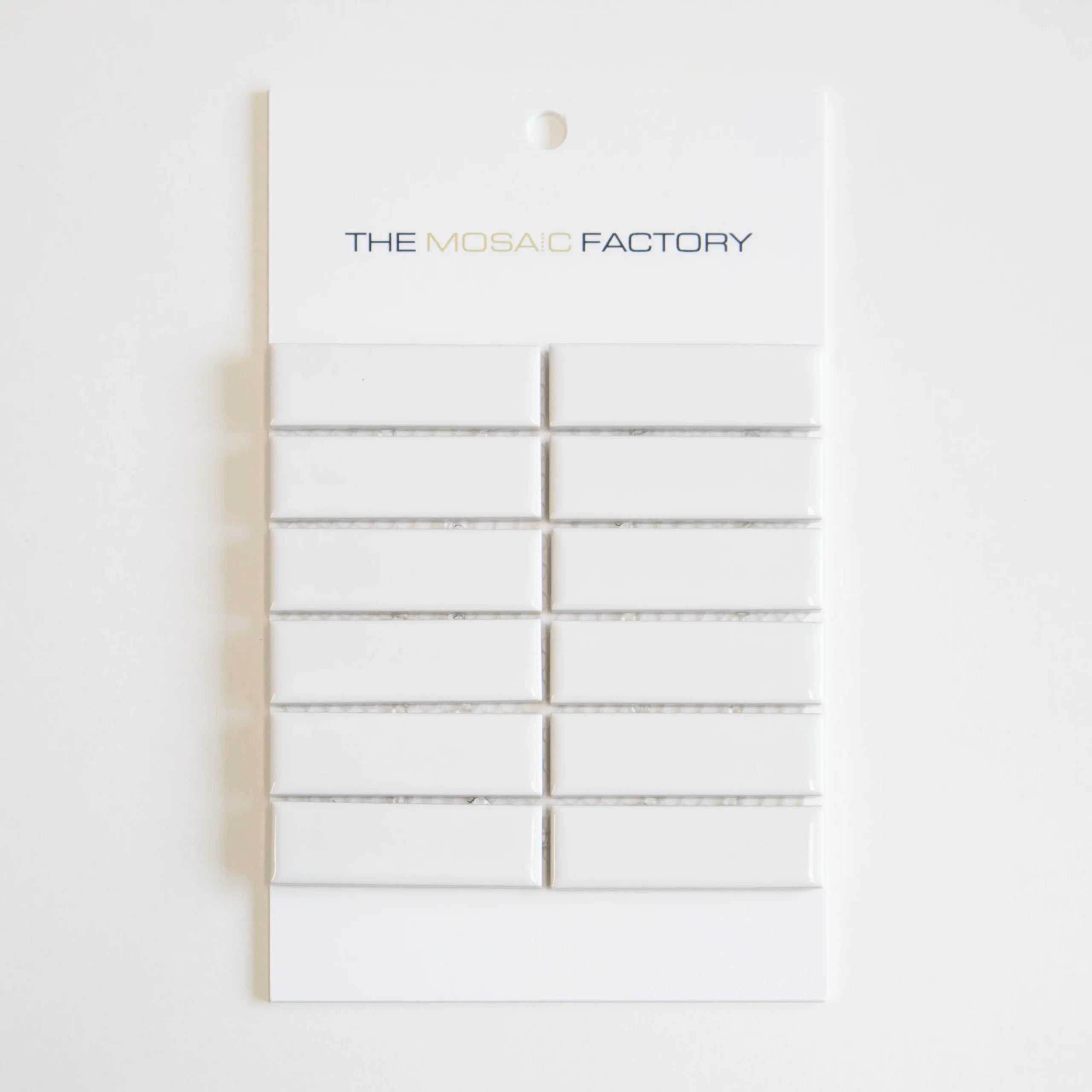 The Mosaic Factory Paris Mozaiek Tegel Rechthoek - Extra Wit Porselein Geglazuurd 300x300 mm - Mozaiektegel.com