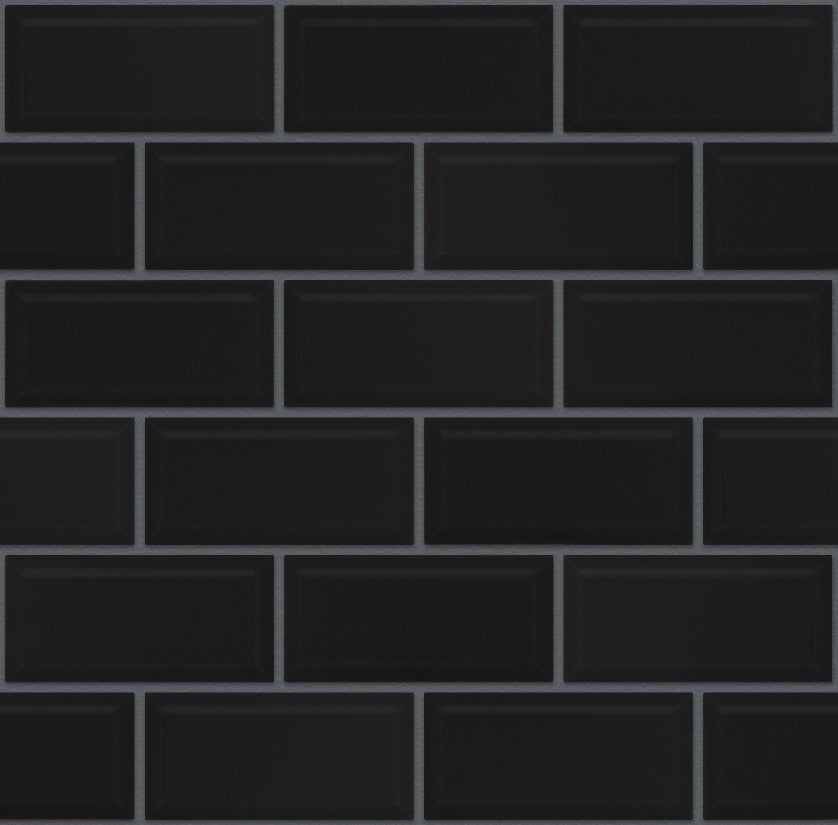 The Mosaic Factory Paris Mozaiek Tegel Rechthoek- Zwart Porselein Geglazuurd 288x294 mm, voeg antracite