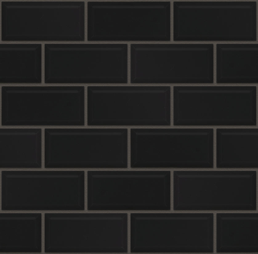 The Mosaic Factory Paris Mozaiek Tegel Rechthoek- Zwart Porselein Geglazuurd 288x294 mm, voeg black