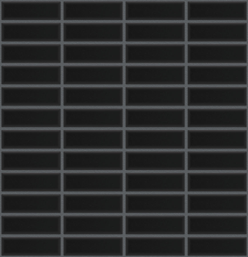 The Mosaic Factory Paris Mozaiek Tegel Rechthoek - Zwart Porselein Geglazuurd 300x300 mm, voeg antracite