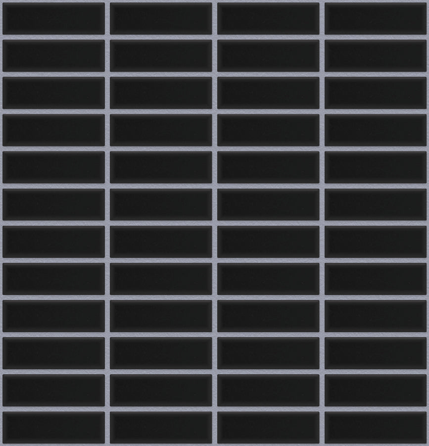 The Mosaic Factory Paris Mozaiek Tegel Rechthoek - Zwart Porselein Geglazuurd 300x300 mm, voeg artic grey