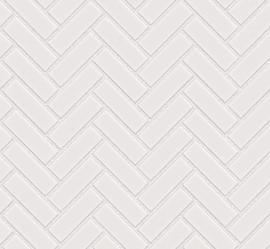 The Mosaic Factory Paris Mozaiek Tegel Visgraat - Extra Wit Porselein Geglazuurd 247x318 mm, voeg white