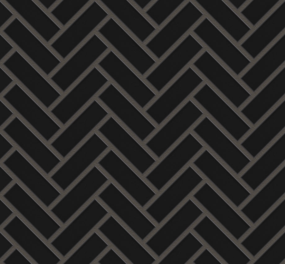 The Mosaic Factory Paris Mozaiek Tegel Visgraat - Zwart Porselein Geglazuurd 247x318 mm, voeg black