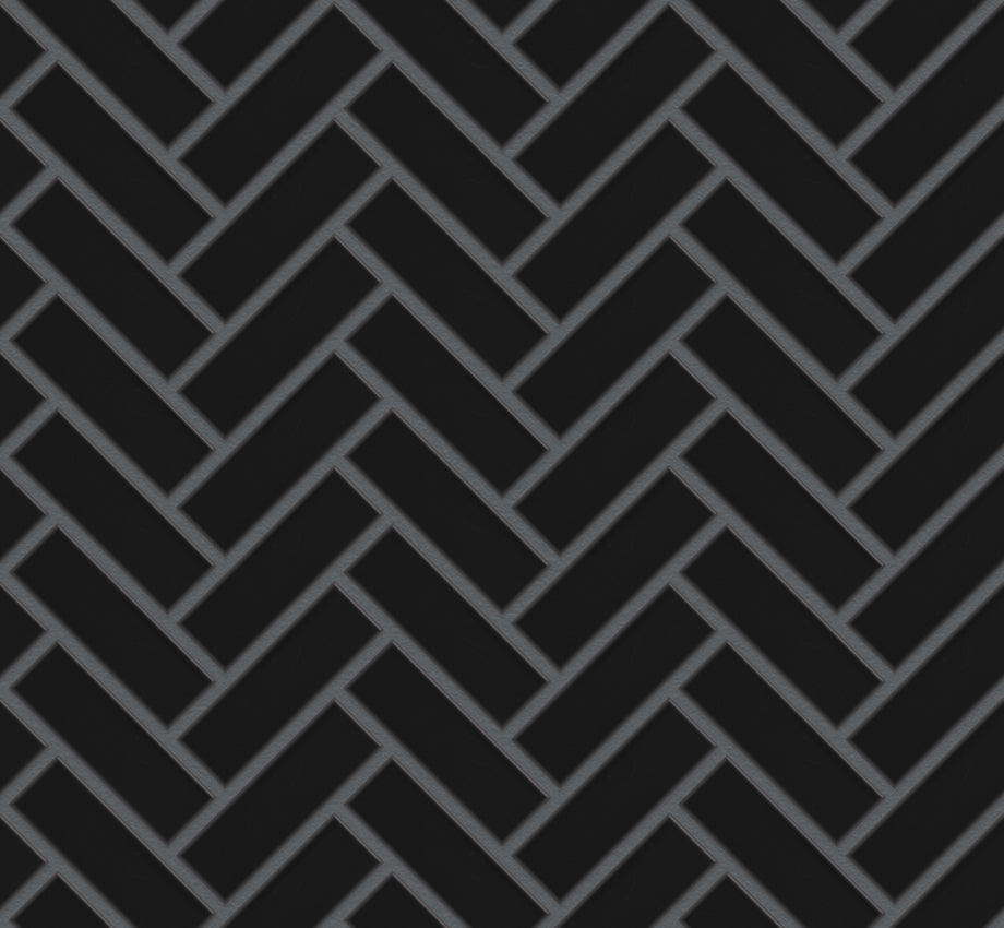 The Mosaic Factory Paris Mozaiek Tegel Visgraat - Zwart Porselein Geglazuurd 247x318 mm, voeg antracite