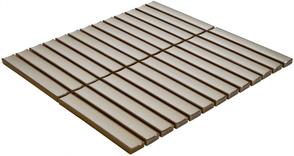 The Mosaic Factory Sevilla Mozaïek Tegel Kitkat Vinger - Café Latte Porselein Geglazuurd 296x299 mm - Mozaiektegel.com