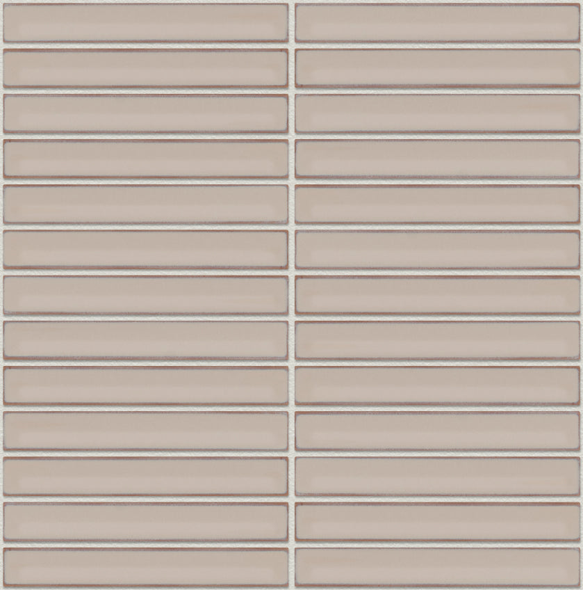 The Mosaic Factory Sevilla Mozaïek Tegel Kitkat Vinger - Café Latte Porselein Geglazuurd 296x299 mm, voeg moon white