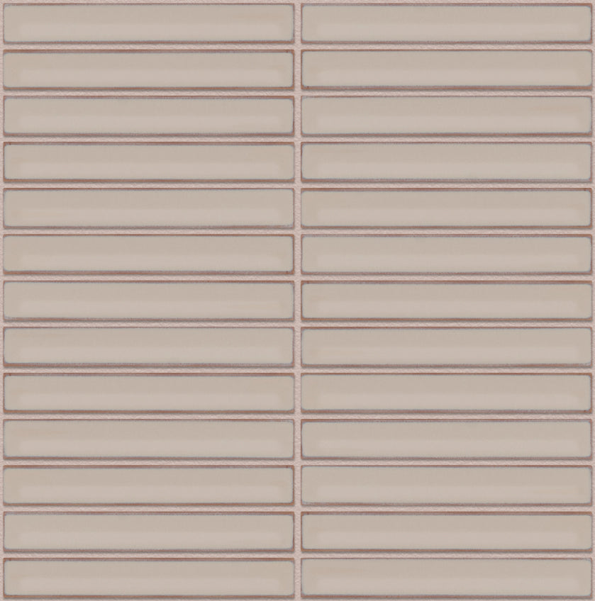 The Mosaic Factory Sevilla Mozaïek Tegel Kitkat Vinger - Café Latte Porselein Geglazuurd 296x299 mm, voeg ancient white