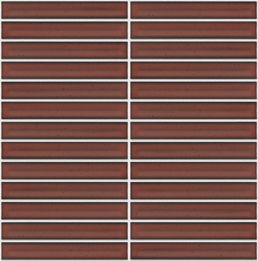 The Mosaic Factory Sevilla Mozaïek Tegel Kitkat Vinger - Terra Rood Porselein Geglazuurd 296x299 mm, voeg white