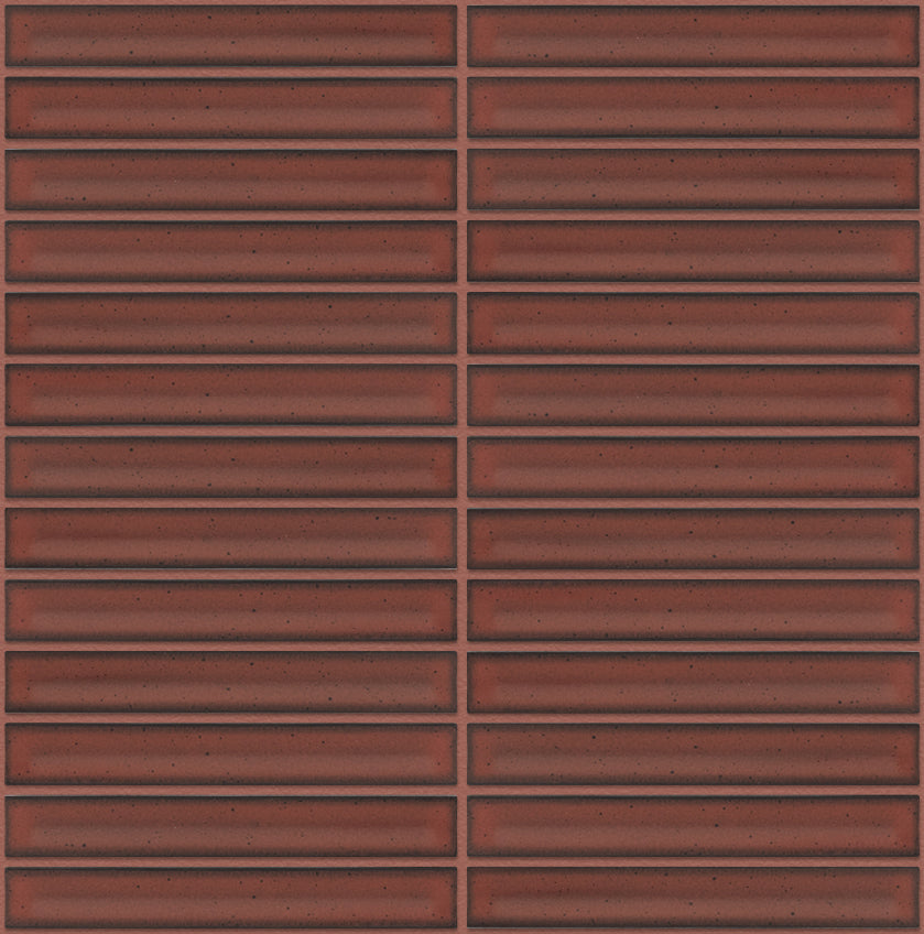 The Mosaic Factory Sevilla Mozaïek Tegel Kitkat Vinger - Terra Rood Porselein Geglazuurd 296x299 mm, voeg terracotta