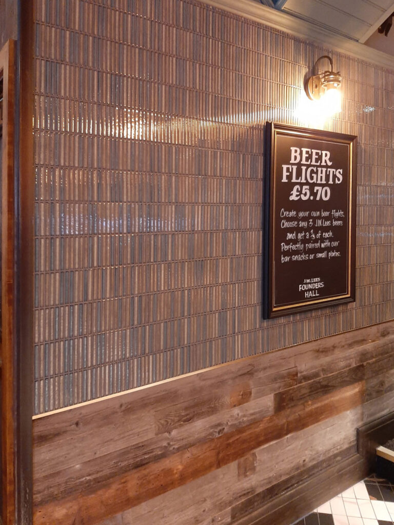 The Mosaic Factory Sevilla Mozaïek Tegel Mini Kitkat Vinger - Gespikkeld Grijs blauw Porselein Geglazuurd 282x308 mm, hal