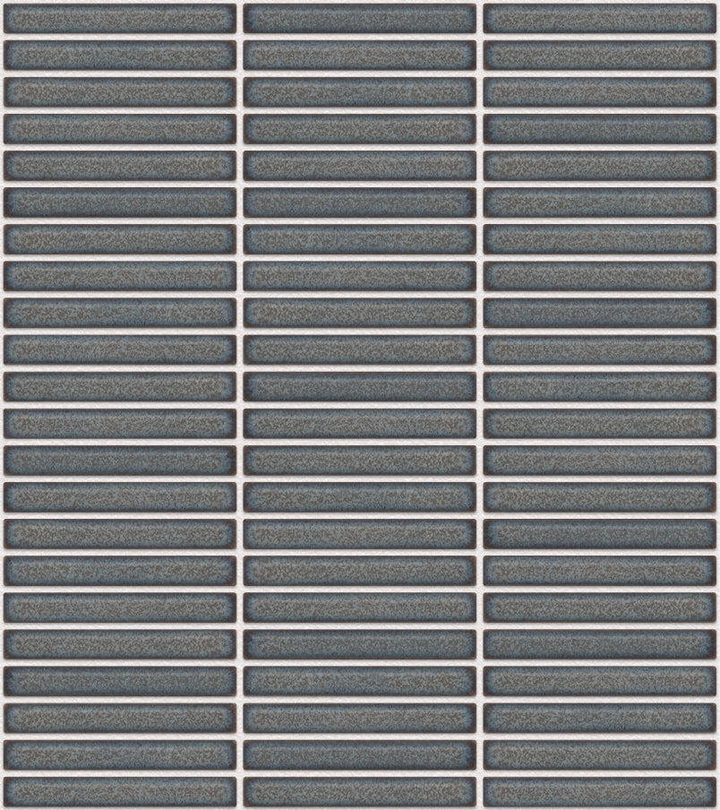 The Mosaic Factory Sevilla Mozaïek Tegel Mini Kitkat Vinger - Gespikkeld Grijs blauw Porselein Geglazuurd 282x308 mm, voeg white