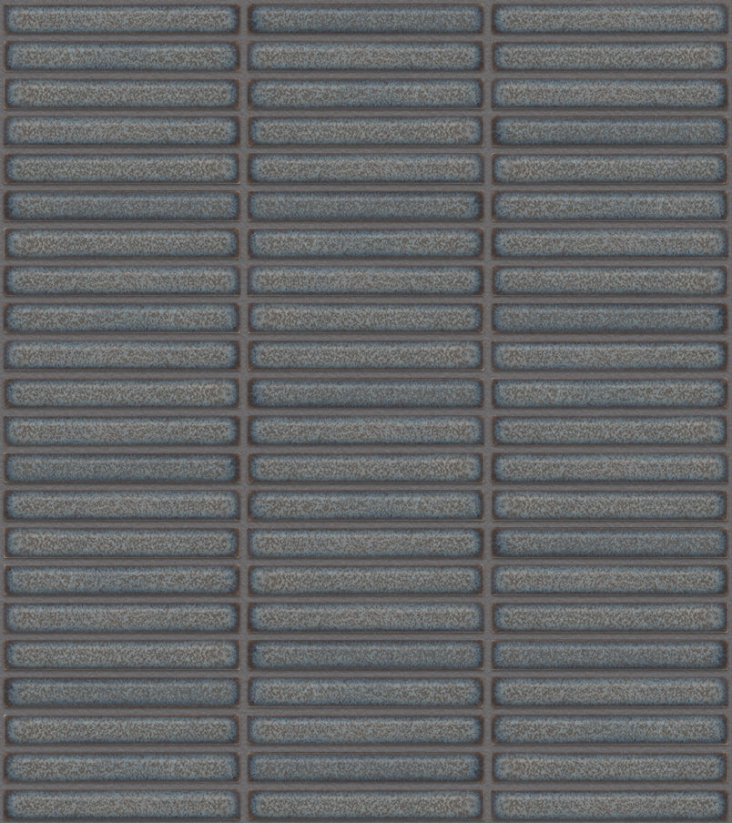 The Mosaic Factory Sevilla Mozaïek Tegel Mini Kitkat Vinger - Gespikkeld Grijs blauw Porselein Geglazuurd 282x308 mm, voeg london grey