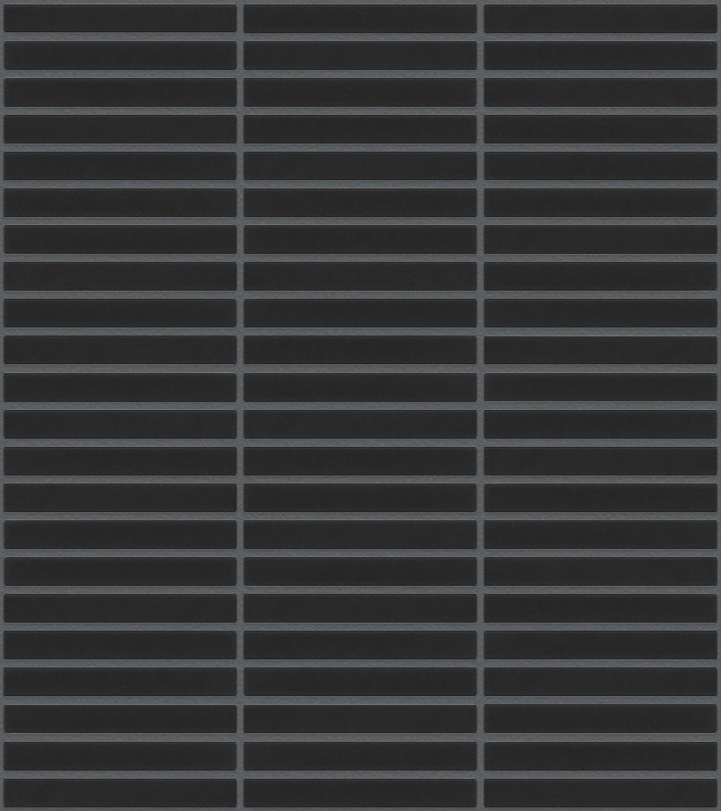 The Mosaic Factory Sevilla Mozaïek Tegel Mini Kitkat Vinger - Mat Zwart Porselein Geglazuurd 282x308 mm, voeg antracite