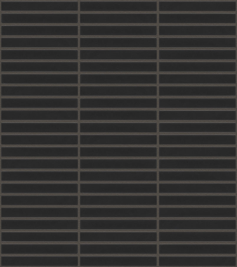 The Mosaic Factory Sevilla Mozaïek Tegel Mini Kitkat Vinger - Mat Zwart Porselein Geglazuurd 282x308 mm, voeg black