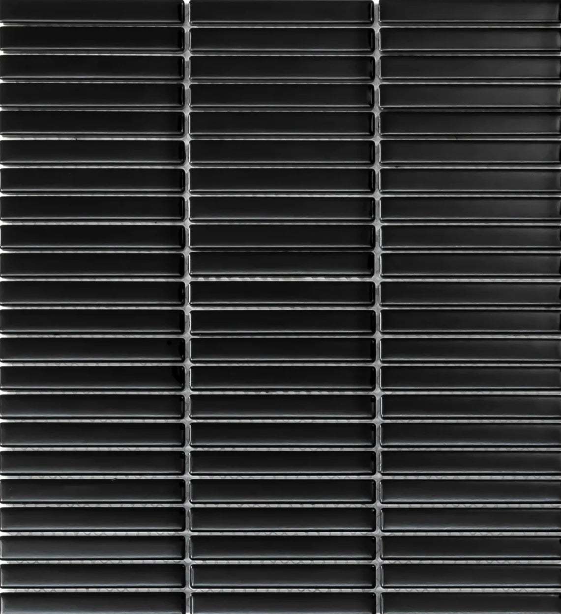 The Mosaic Factory Sevilla Mozaïek Tegel Mini Kitkat Vinger - Mat Zwart Porselein Geglazuurd 282x308 mm