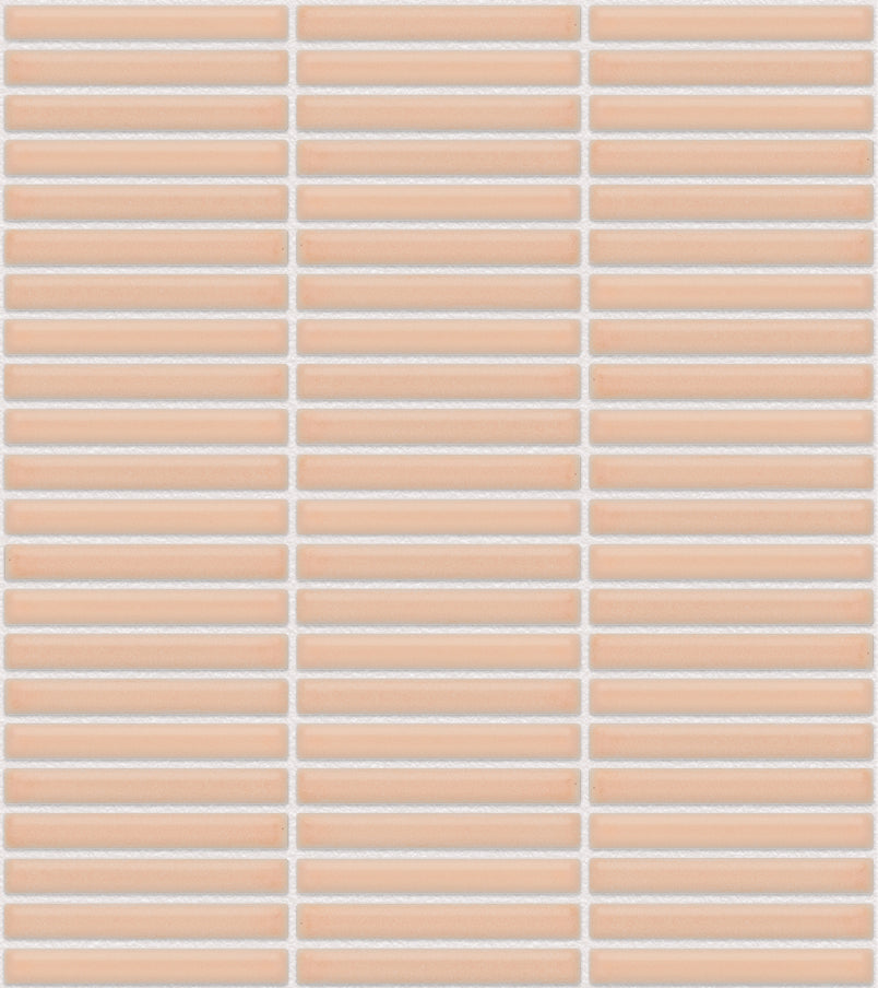 The Mosaic Factory Sevilla Mozaïek Tegel Mini Kitkat Vinger - Roze Porselein Geglazuurd 282x308 mm, voeg white