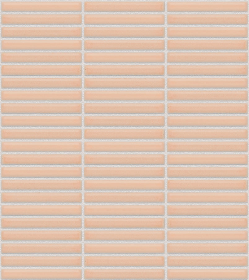 The Mosaic Factory Sevilla Mozaïek Tegel Mini Kitkat Vinger - Roze Porselein Geglazuurd 282x308 mm, silver grey