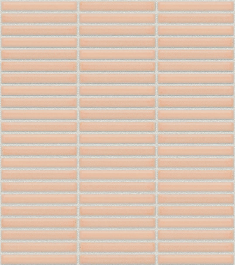 The Mosaic Factory Sevilla Mozaïek Tegel Mini Kitkat Vinger - Roze Porselein Geglazuurd 282x308 mm, voeg moon white