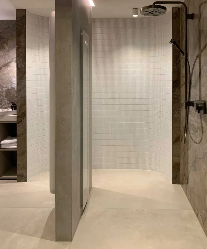 The Mosaic Factory Sevilla Mozaïek Tegel Mini Kitkat Vinger - Wit Mat Porselein Geglazuurd 282x308 mm, douche badkamer