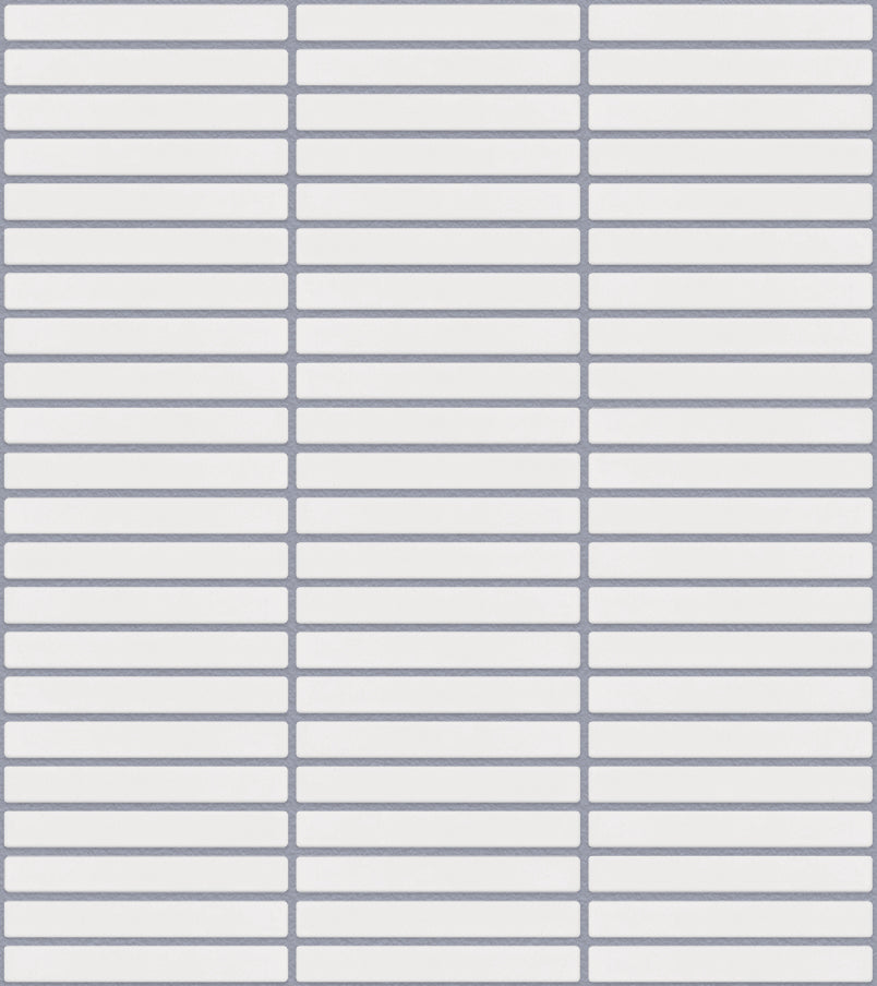 The Mosaic Factory Sevilla Mozaïek Tegel Mini Kitkat Vinger - Wit Mat Porselein Geglazuurd 282x308 mm, voeg artic grey