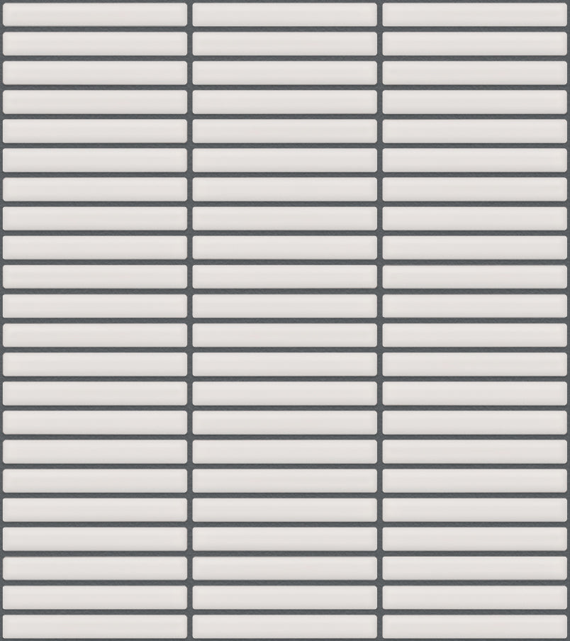 The Mosaic Factory Sevilla Mozaïek Tegel Mini Kitkat Vinger - Wit Porselein Geglazuurd 282x308 mm, voeg antracite