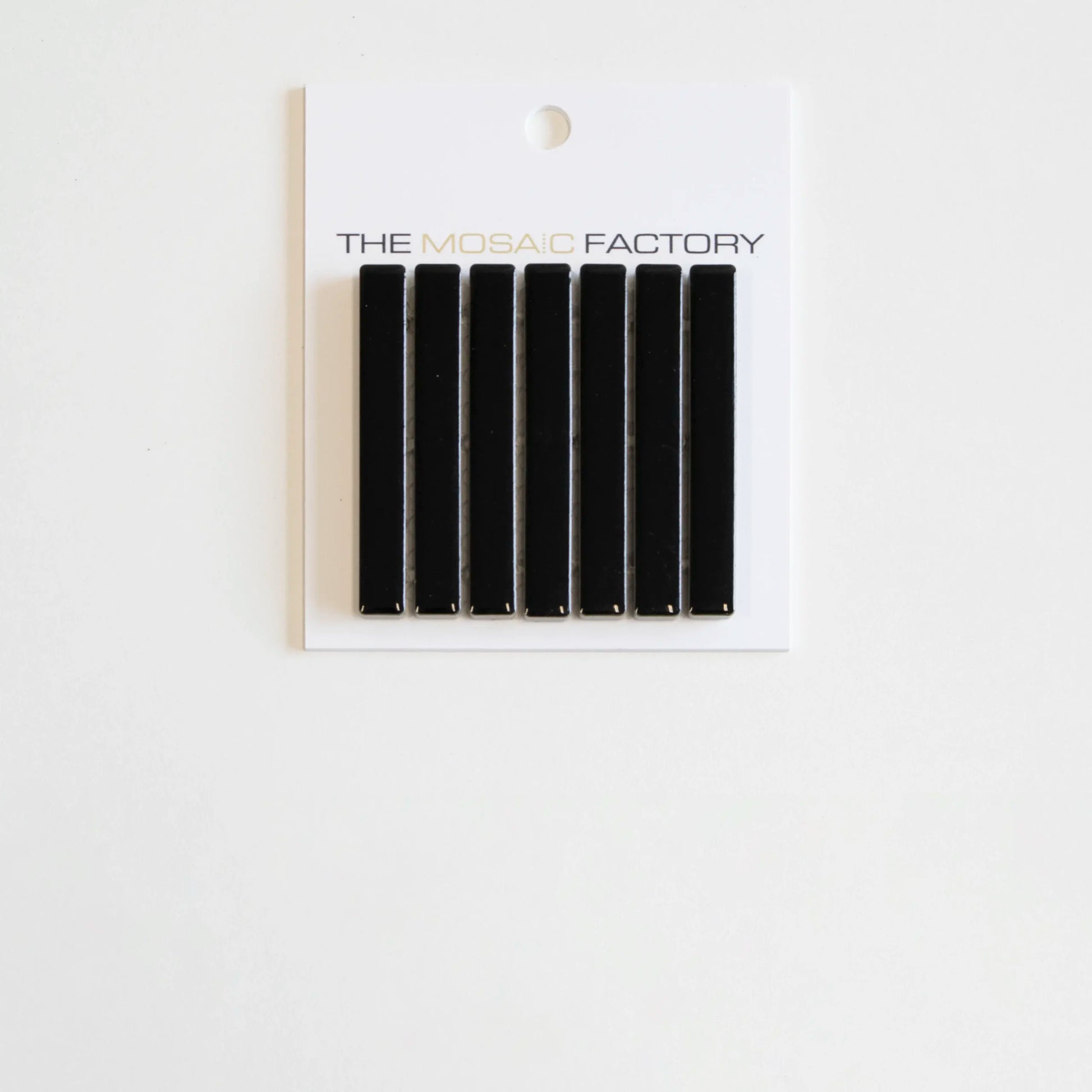 The Mosaic Factory Sevilla Mozaïek Tegel Mini Kitkat Vinger - Zwart Porselein Geglazuurd 282x308 mm - Mozaiektegel.com