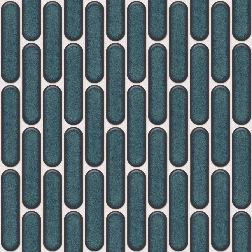 SEO23625 Azure Blue Speckle Glossy Sevilla - Oval Finger 23x98mm, voeg white