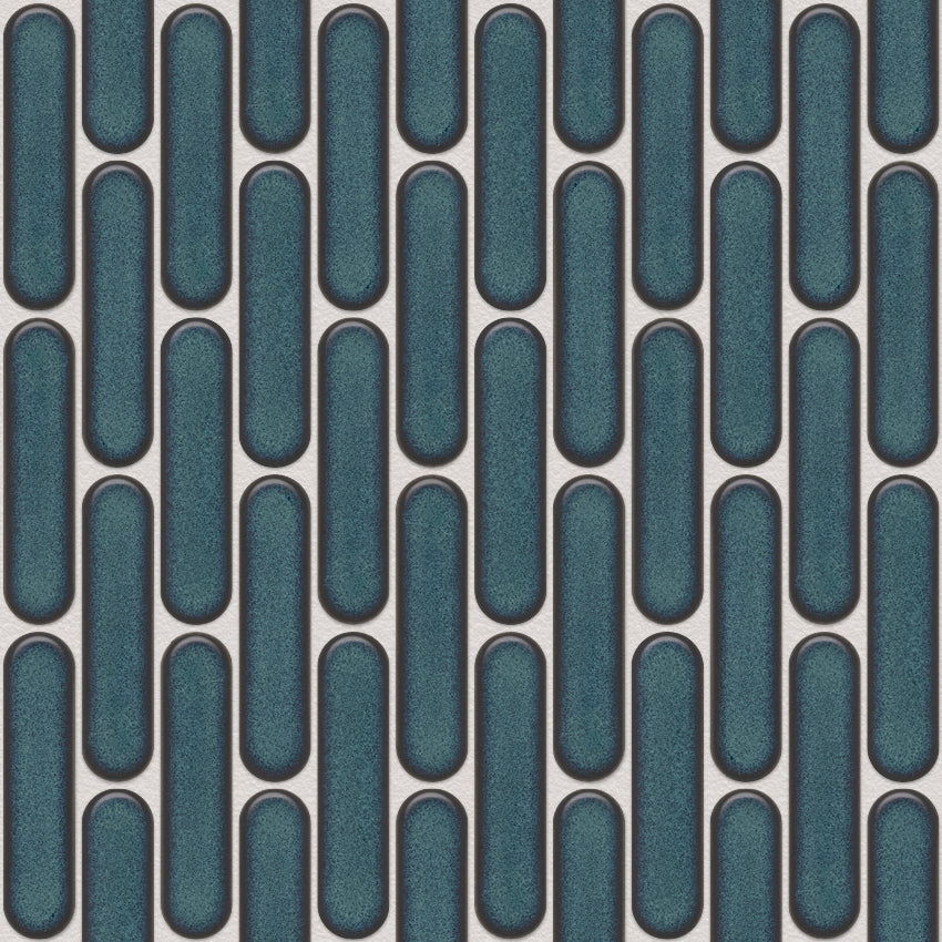 SEO23625 Azure Blue Speckle Glossy Sevilla - Oval Finger 23x98mm, voeg silver grey