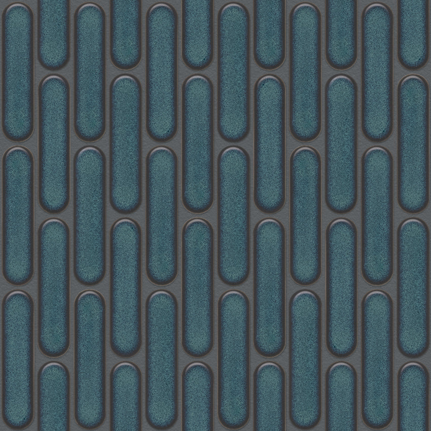 SEO23625 Azure Blue Speckle Glossy Sevilla - Oval Finger 23x98mm, antracite