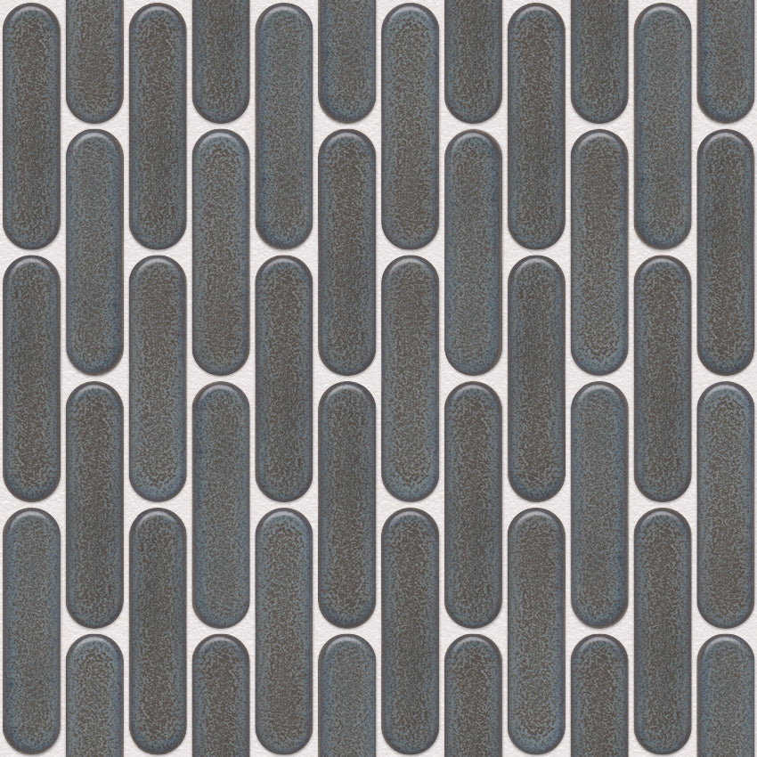 SEO23325 Grey Blue Speckle Glossy Sevilla - Oval Finger 23x98mm, voeg white