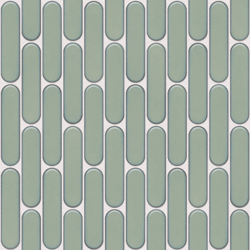 SEO23525 Light Green Glossy Sevilla - Oval Finger 23x98mm, voeg white