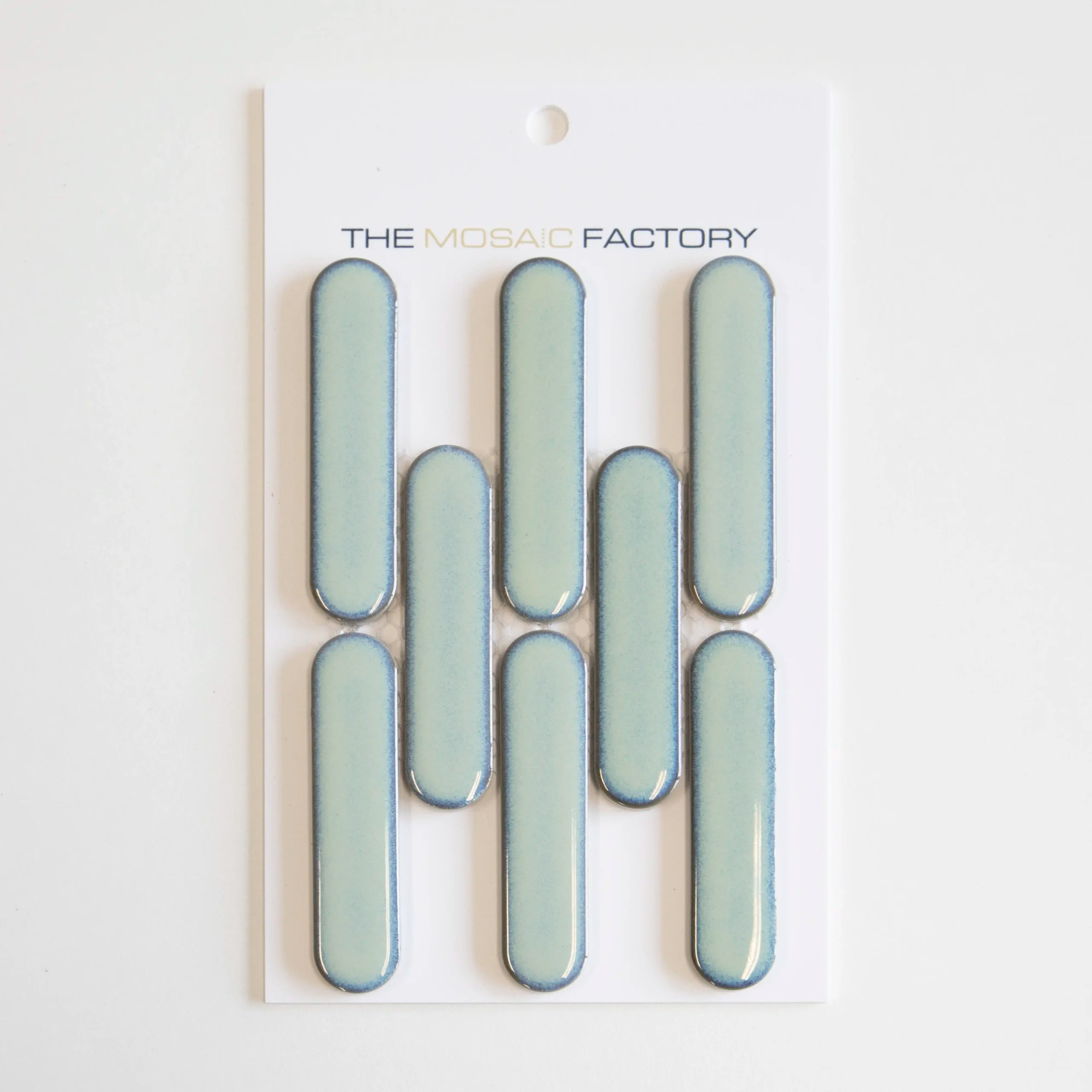 The Mosaic Factory Sevilla Mozaïek Tegel Ovaal Vinger - Licht Groen Gespikkeld Porselein Geglazuurd 300x300 mm - Mozaiektegel.com