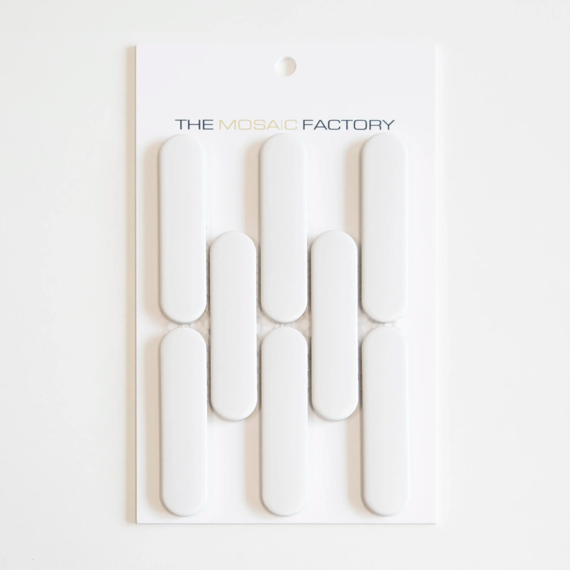 The Mosaic Factory Sevilla Mozaïek Tegel Ovaal Vinger - Mat Wit Porselein Geglazuurd 300x300 mm - Mozaiektegel.com