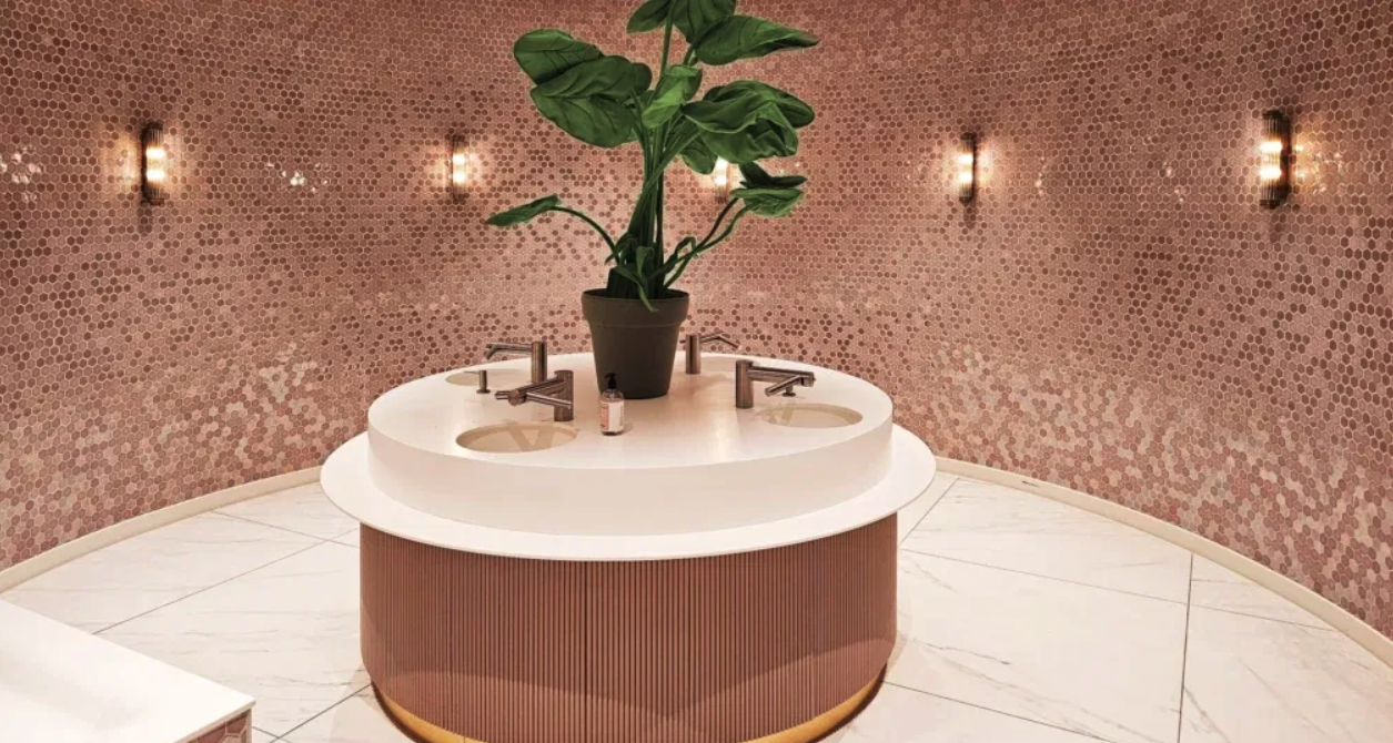 The Mosaic Factory Valencia Mozaiek Tegel Hexagon- Roze Glas Recycled 278x325 mm - Mozaiektegel.com