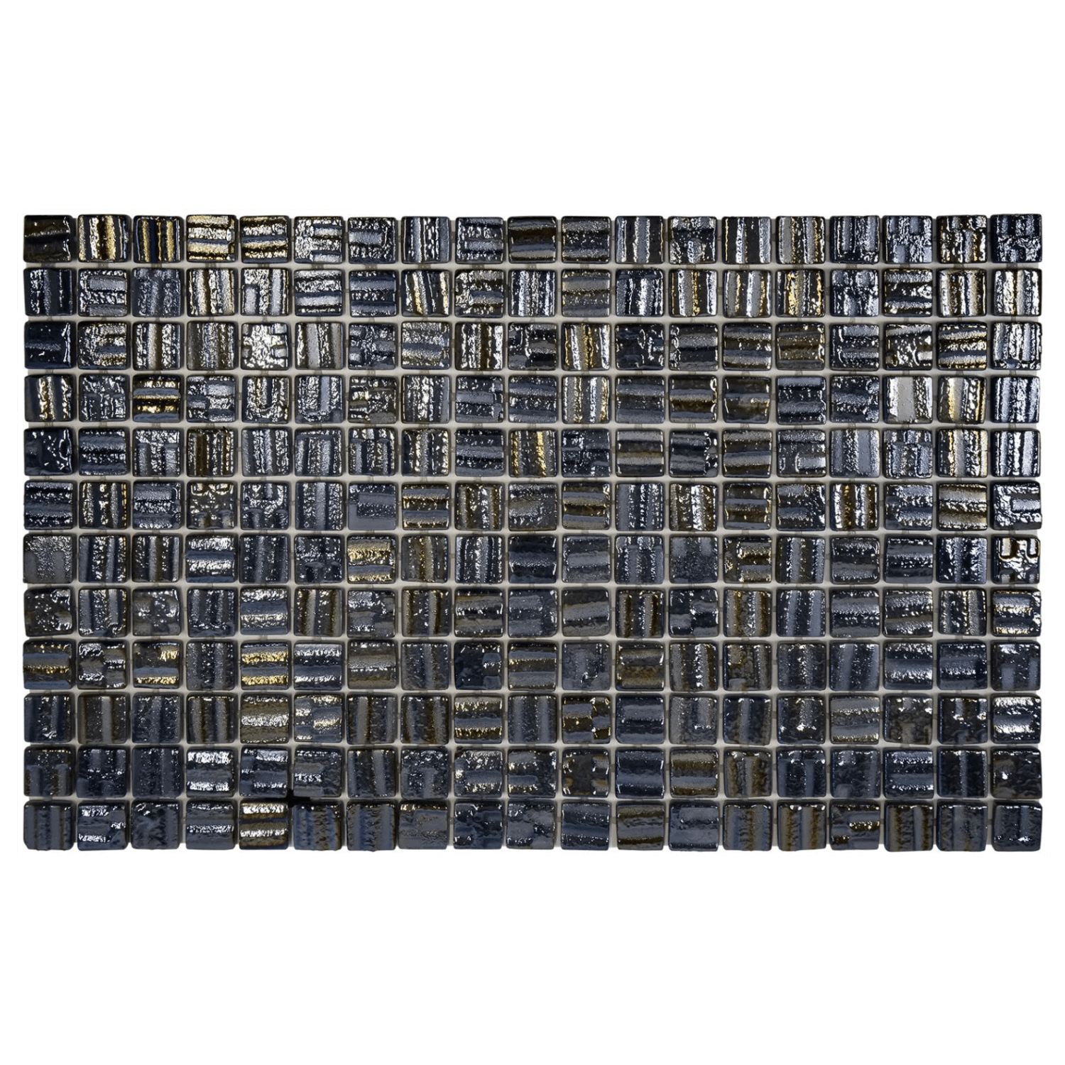 The Mosaic Factory Valencia Mozaiek Tegel Vierkant - 3D Black Pearl Glas Recycled 328x518 mm - Mozaiektegel.com