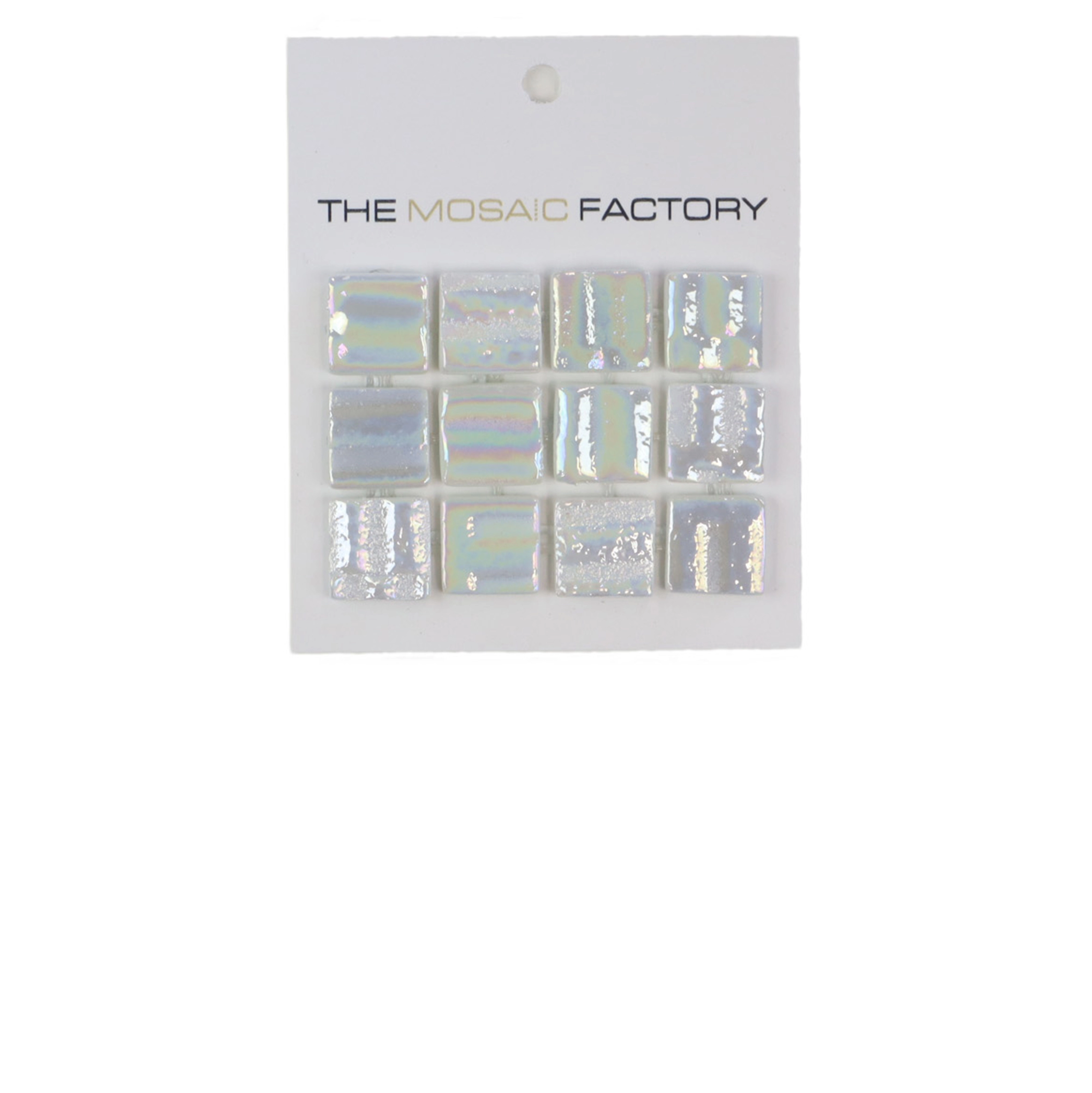 The Mosaic Factory Valencia Mosaic Tile Square - 3D Icy Pearl Glass Recycled 328x518 mm