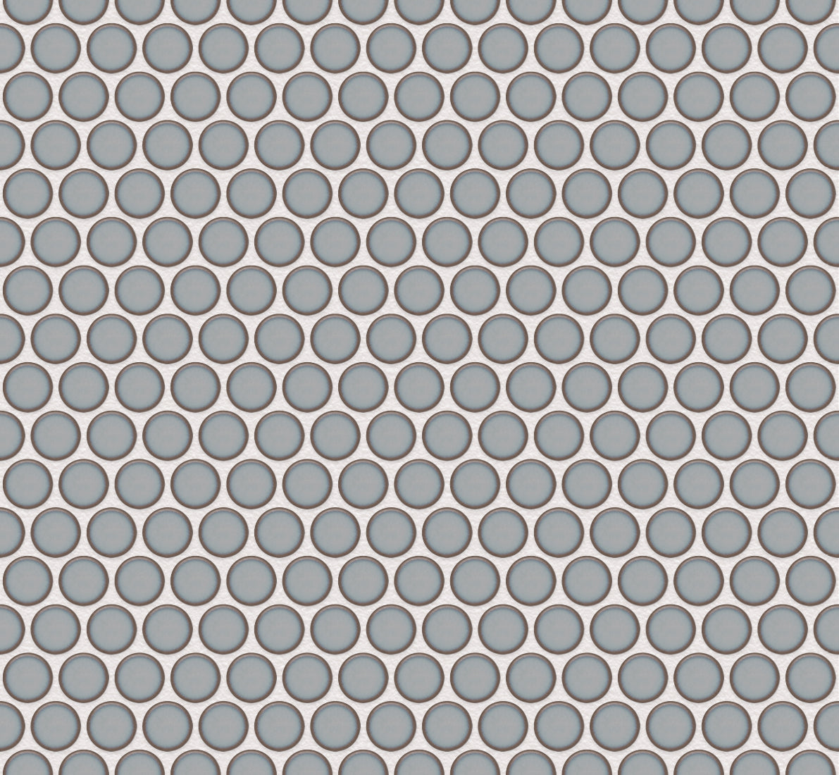 The Mosaic Factory Venice Pennyround Mozaiek Tegel Rond - Blauw Grijs met rand Porselein Geglazuurd 315x294 mm, voeg white