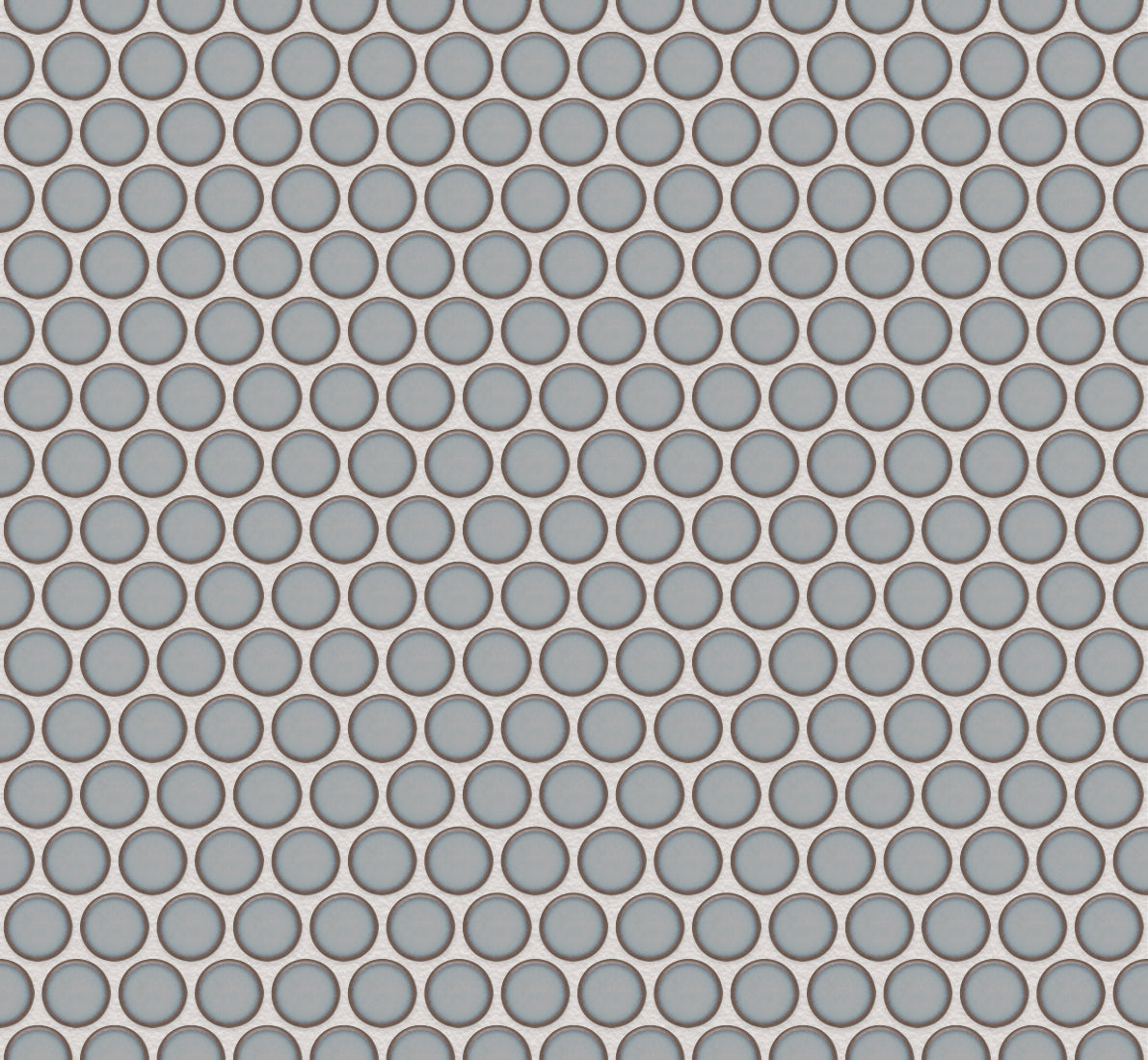 The Mosaic Factory Venice Pennyround Mozaiek Tegel Rond - Blauw Grijs met rand Porselein Geglazuurd 315x294 mm, voeg silver grey