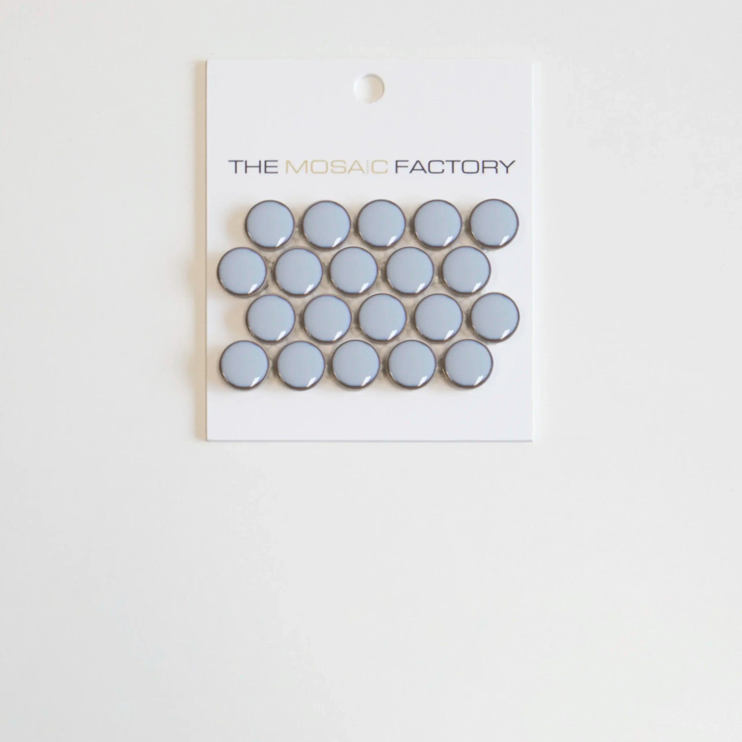 The Mosaic Factory Venice Pennyround Mozaiek Tegel Rond - Blauw Grijs met rand Porselein Geglazuurd 315x294 mm - Mozaiektegel.com