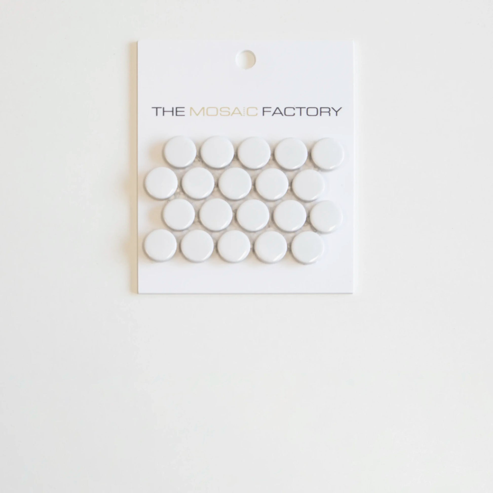 The Mosaic Factory Venice Pennyround Mozaiek Tegel Rond - Extra Wit Porselein Geglazuurd 315x294 mm - Mozaiektegel.com