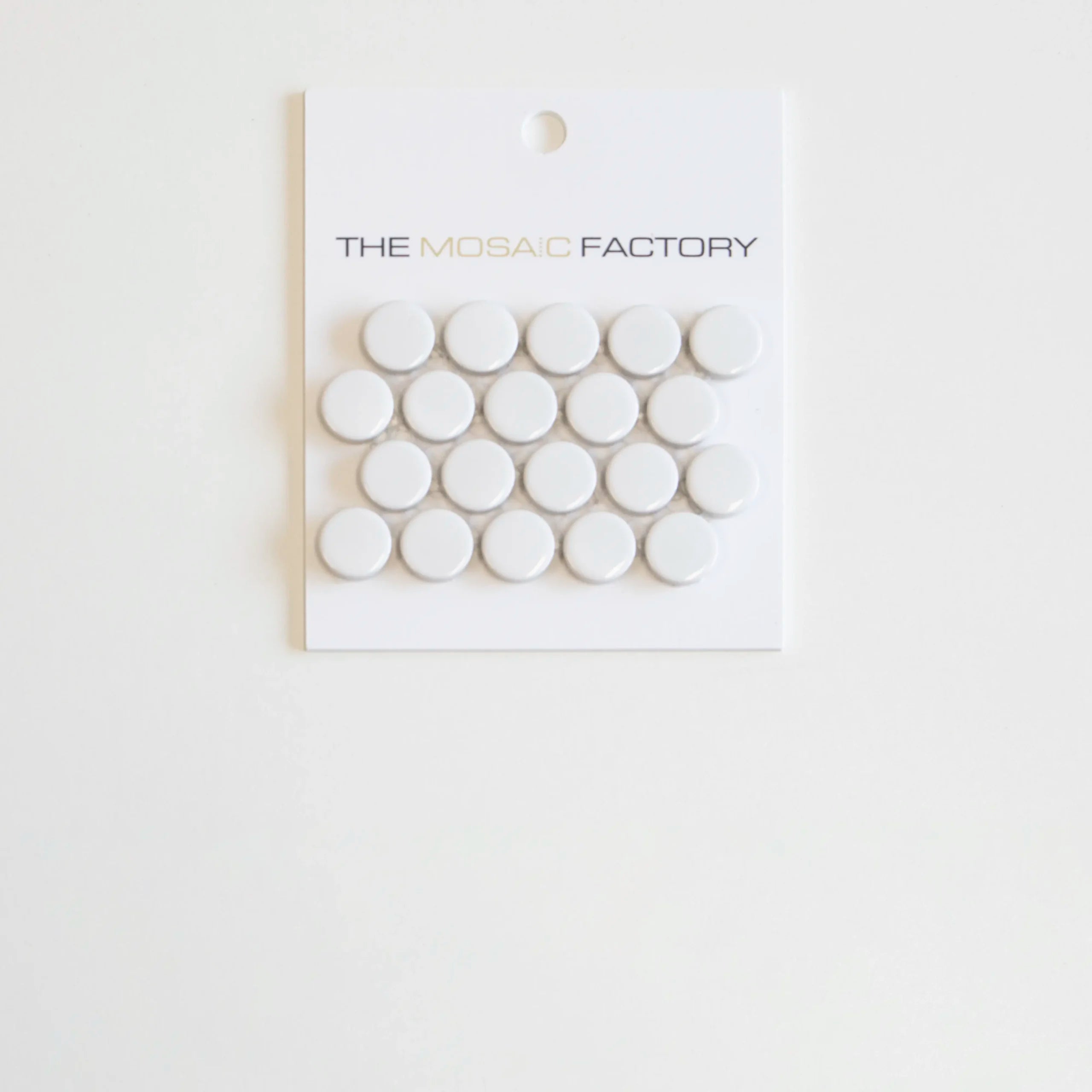 The Mosaic Factory Venice Pennyround Mozaiek Tegel Rond - Extra Wit Porselein Geglazuurd 315x294 mm - Mozaiektegel.com