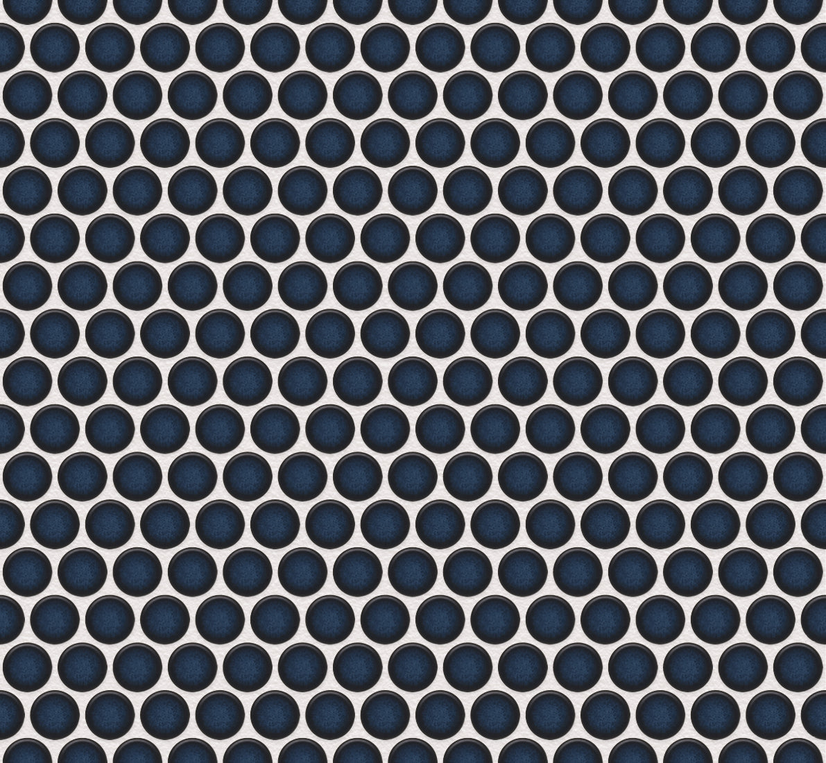 The Mosaic Factory Venice Pennyround Mozaiek Tegel Rond - Kobalt Blauw Porselein Geglazuurd 315x294 mm, voeg white