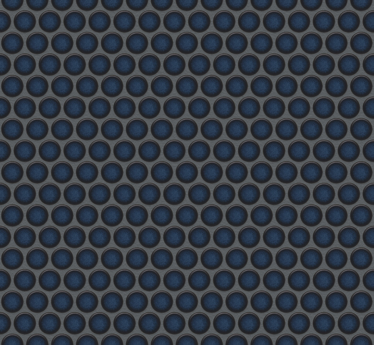 The Mosaic Factory Venice Pennyround Mozaiek Tegel Rond - Kobalt Blauw Porselein Geglazuurd 315x294 mm, voeg antracite