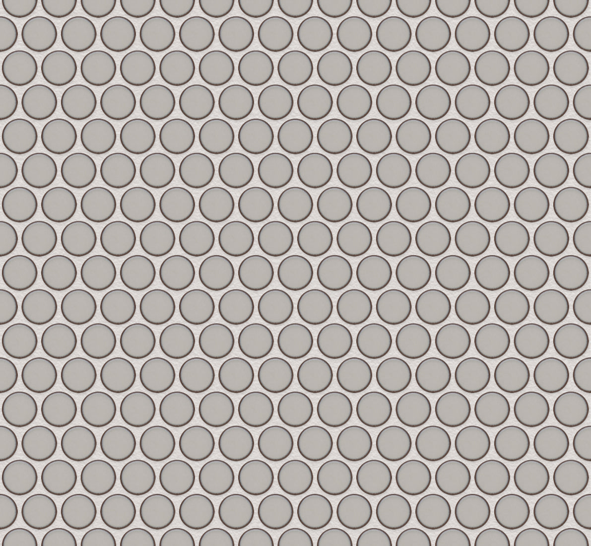 The Mosaic Factory Venice Pennyround Mozaiek Tegel Rond - Licht grijs met rand Porselein Geglazuurd 315x294 mm, voeg silver grey