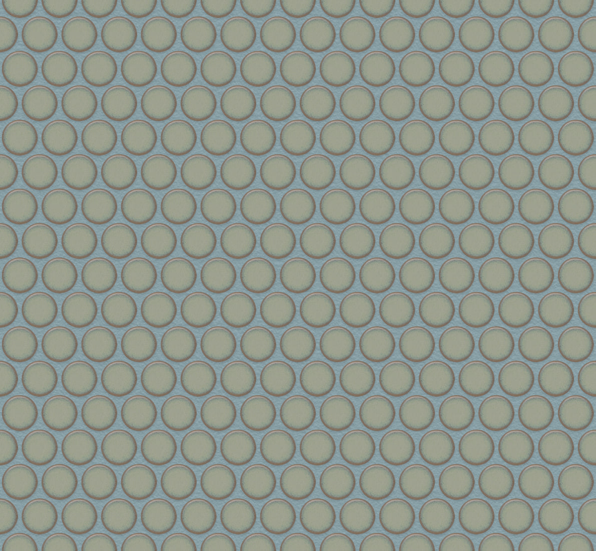 The Mosaic Factory Venice Pennyround Mozaiek Tegel Rond - Licht Groen Porselein Geglazuurd 315x294 mm, voeg green grey