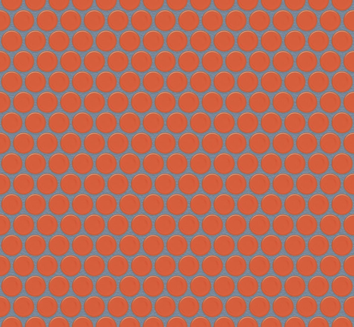 The Mosaic Factory Venice Pennyround Mozaiek Tegel Rond - Oranje Porselein Geglazuurd 315x294 mm, voeg castle grey