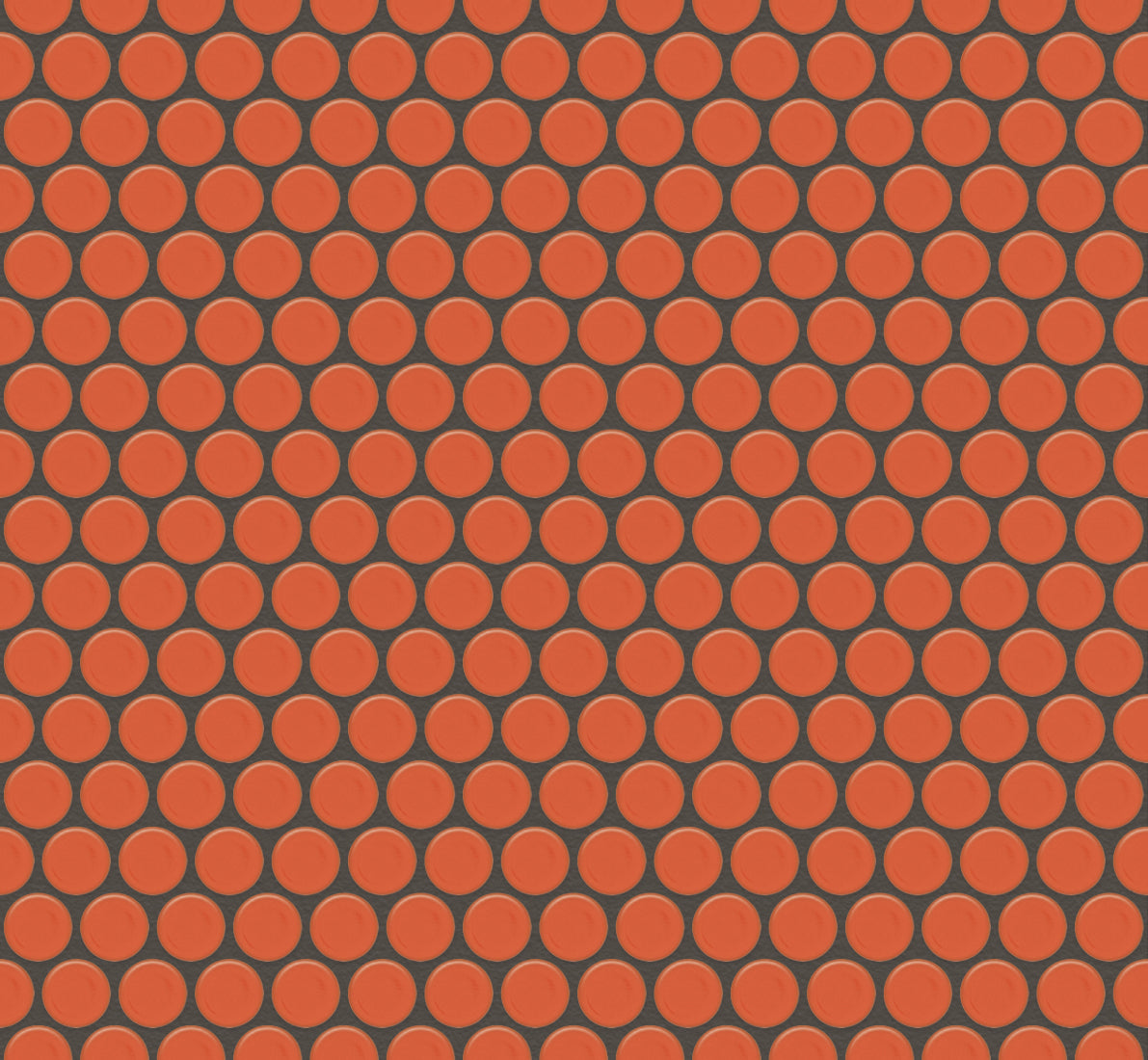 The Mosaic Factory Venice Pennyround Mozaiek Tegel Rond - Oranje Porselein Geglazuurd 315x294 mm, voeg black